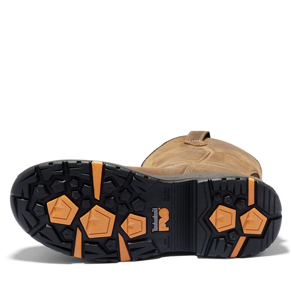 Timberland Μποτακια Εργασίας Ανδρικα Καφε/Μαυρα - Pro® Helix Hd Comp Toe Pull-On - Greece 2581093-JP